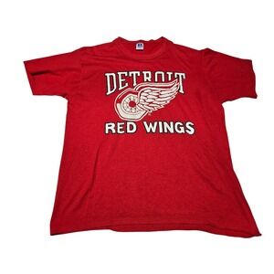 Vintage‎ Detroit Red Wings Graphic T-Shirt Russell Athletic USA